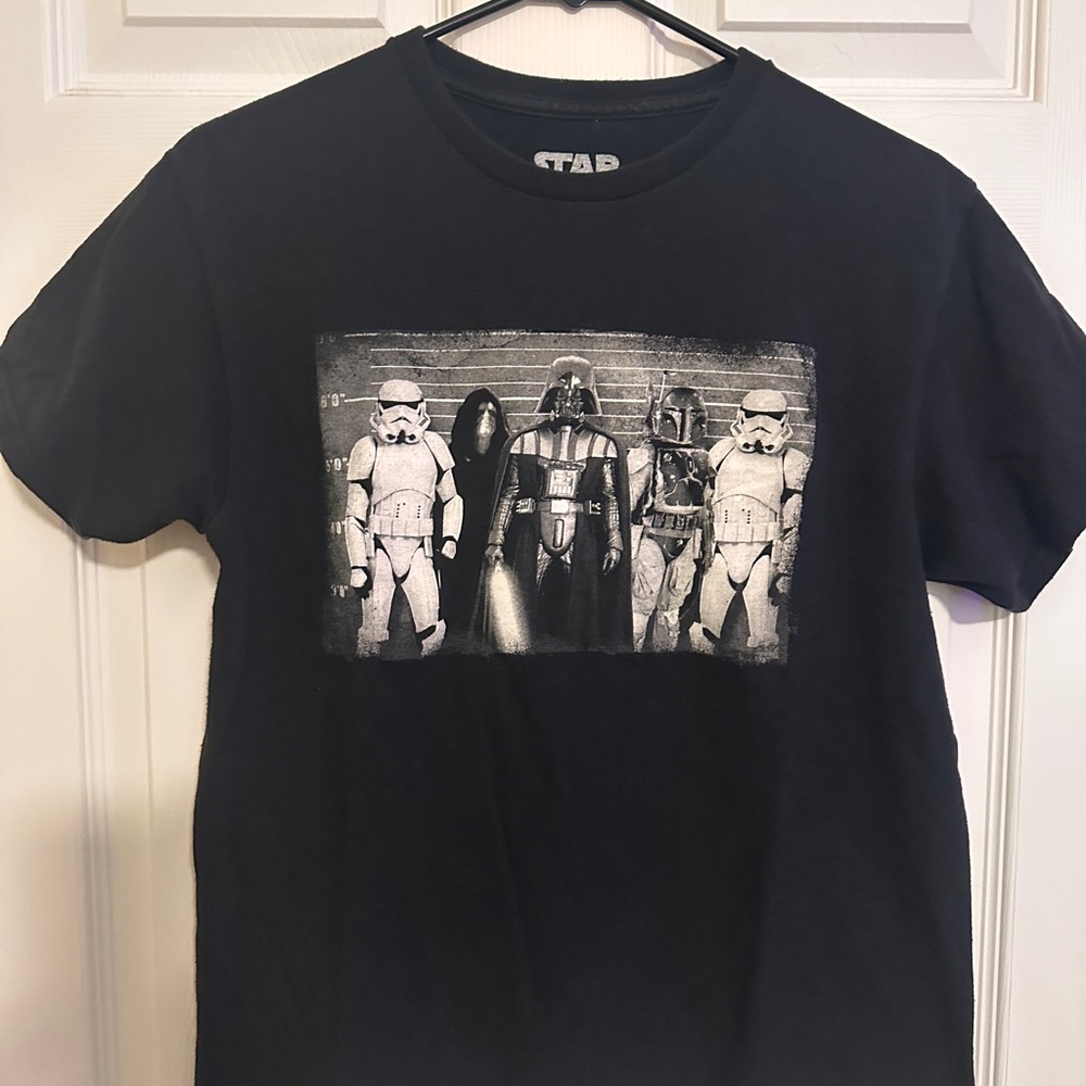 Star Wars Darth Vader Storm Trooper Boba Fett Evil Line-Up T-Shirt, Small